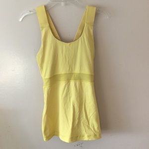 LULULEMON Yellow Workout Crisscross Tank Top Sz XS